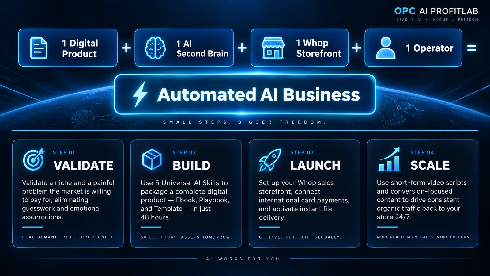 Quy trình 4 bước OPC AI ProfitLab